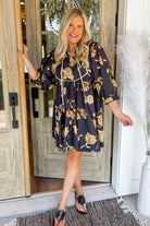 Grayson Floral Print V Neck Dress - Be You Boutique