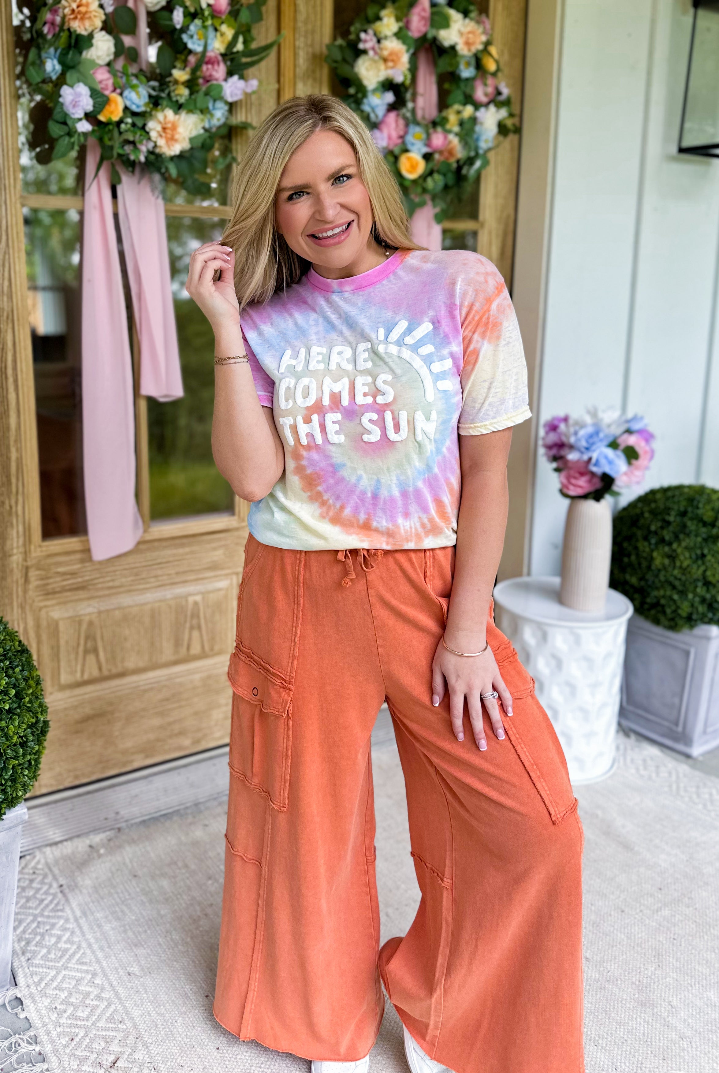 Here Comes The Sun Pastel Tie Dye Tee - Be You Boutique
