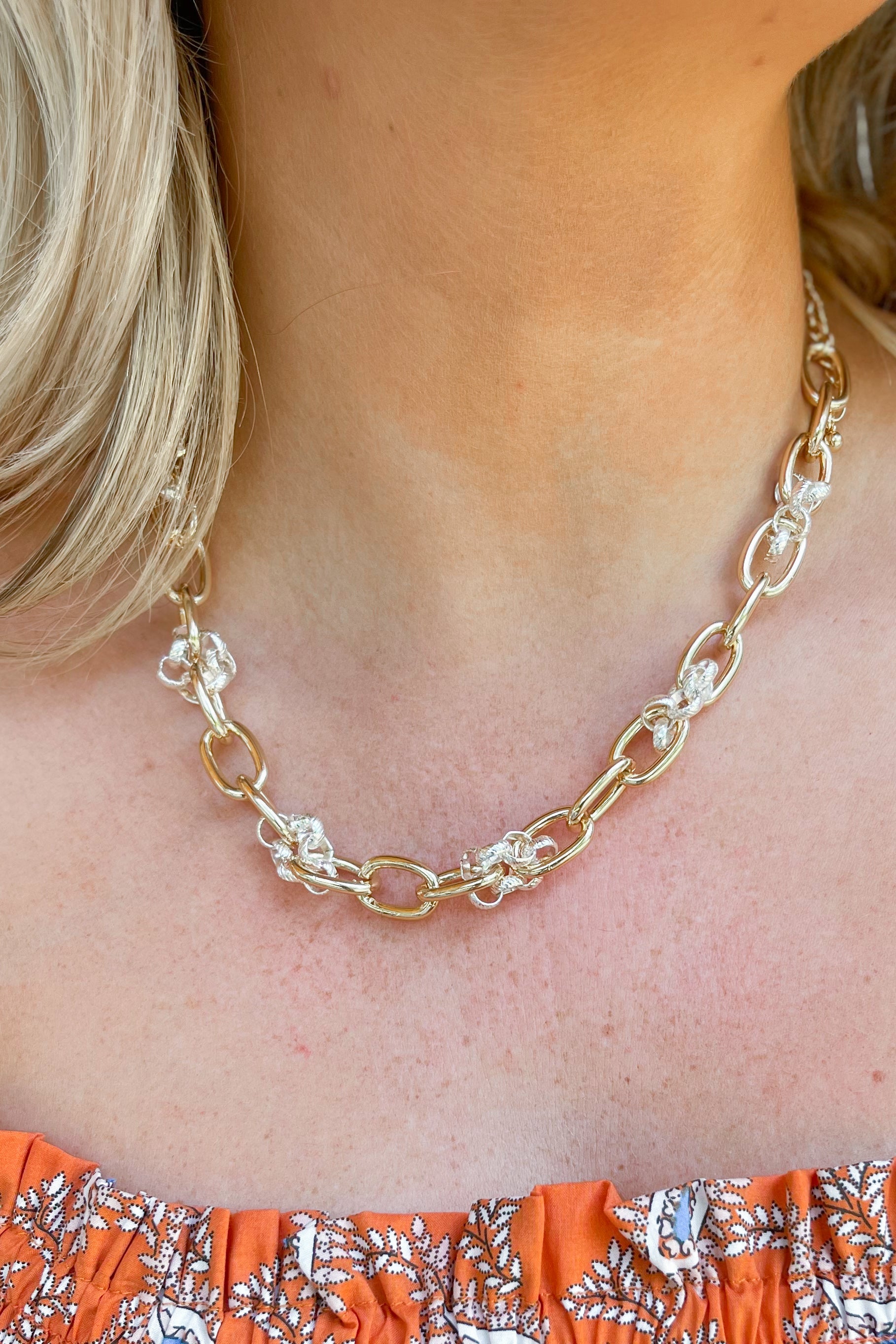 Lana Gold Gold Link Silver Knotted Accent Chain - Be You Boutique