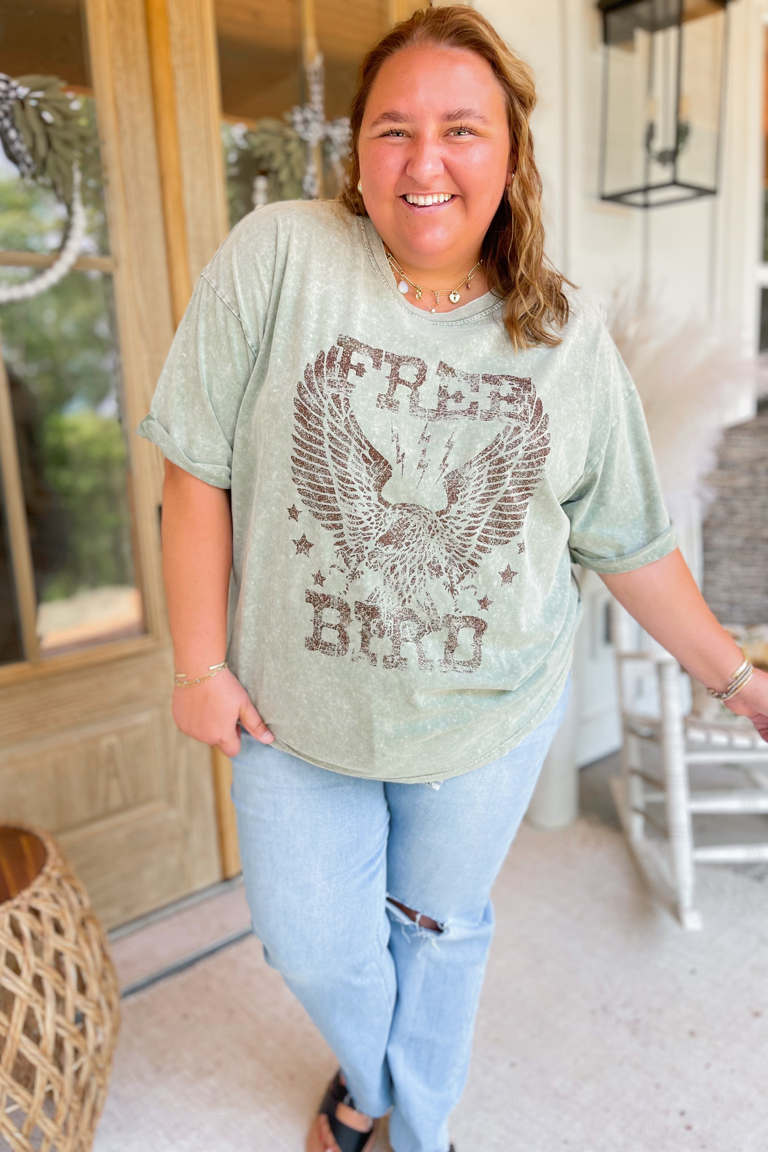 Free Bird Eagle Short Sleeve Graphic Tee - Be You Boutique