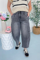 Braxton Black Washed Barrel Pant - Be You Boutique