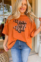 Rock and Roll Acid Washed Cotton Shirts with Rhinestones - Be You Boutique