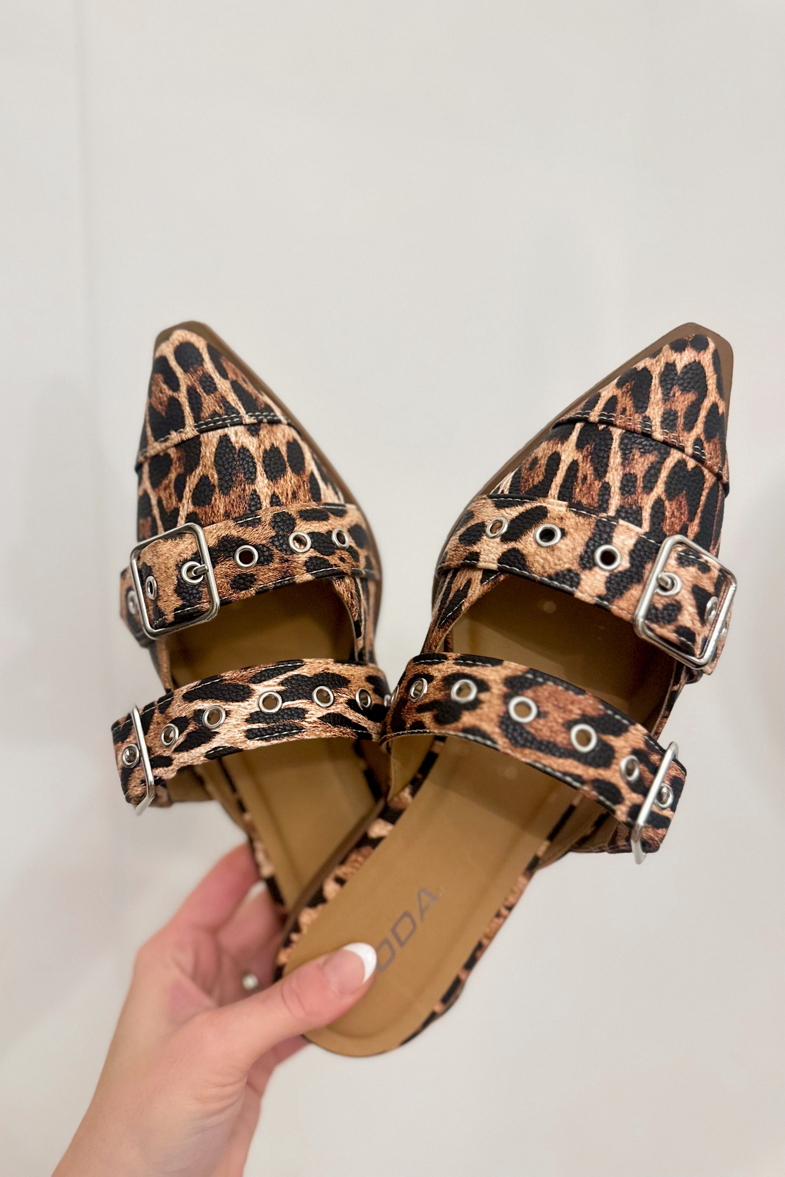 Soda Usual Animal Print Pointed Toe Slip On Flats - Be You Boutique