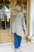 Ezra Terry Washed Knit V Neck Long Sleeve Top - Be You Boutique