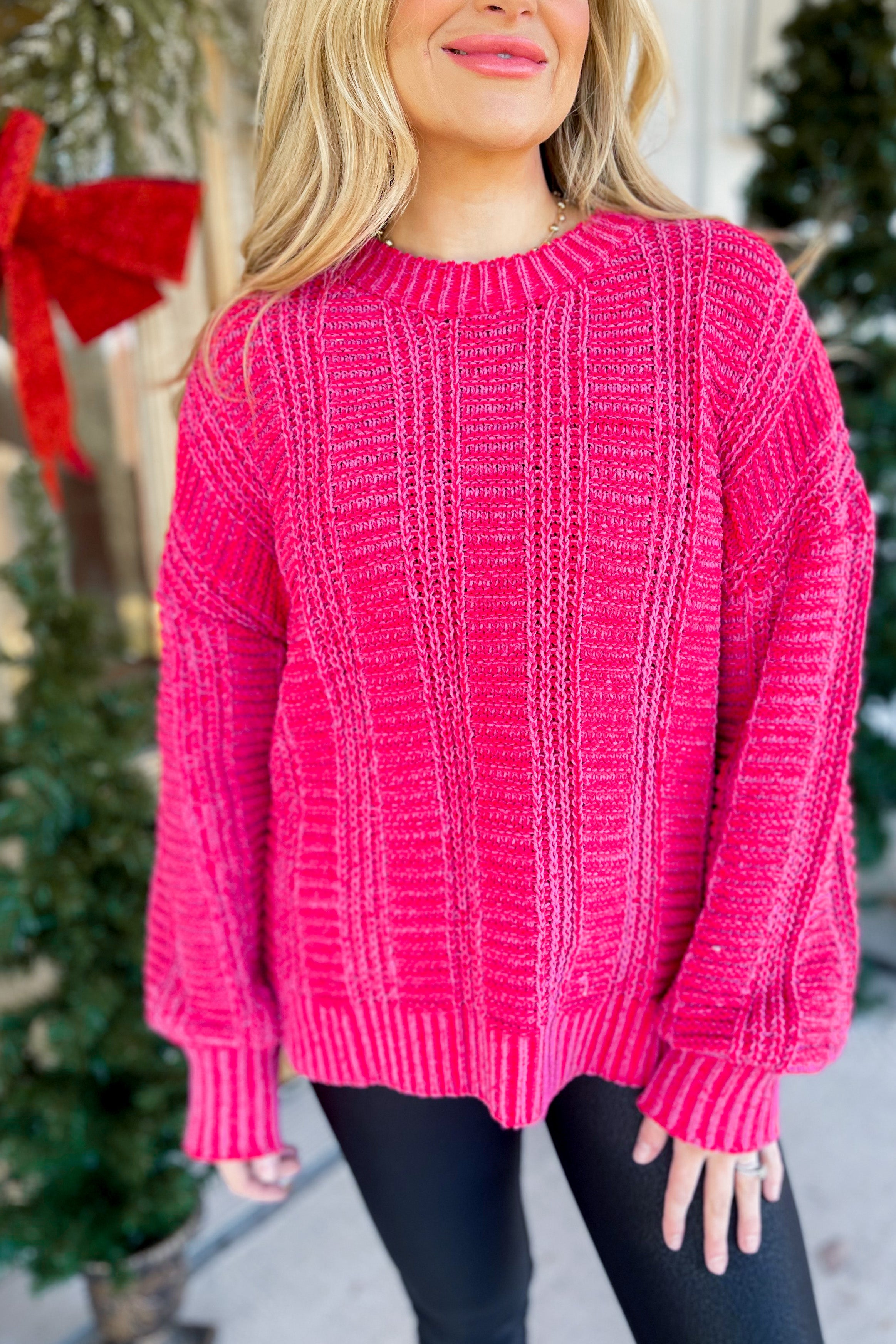 Brock Two Tone Cozy Knit Sweater Top - Be You Boutique