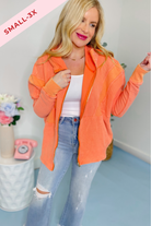 Leo Heavy Waffle Knit Long Sleeve Hooded Jacket - Be You Boutique