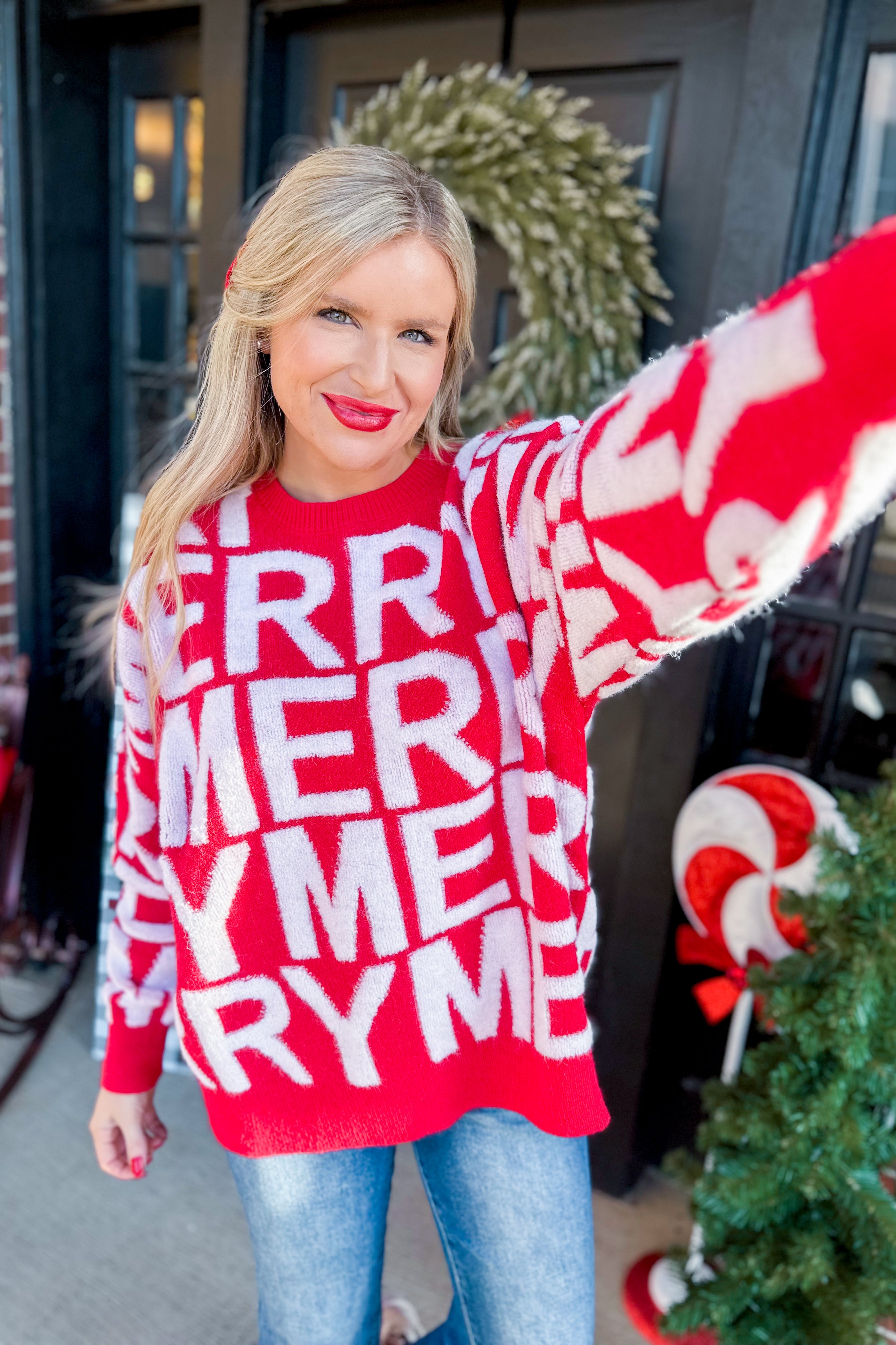 "Merry" 3D Yarn Detail Long Sleeve Pullover Sweater - Be You Boutique