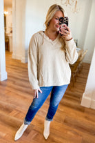 Otis Cotton Waffle Oversized Long Sleeve Hoodie - Be You Boutique