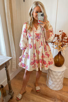 Grayson Floral Print V Neck Dress - Be You Boutique