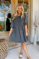 Riley Pintuck Mineral Washed Cotton Gauze Dress - Be You Boutique