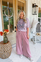 Mateo Mineral Washed Wide Leg Cargo Pants - Be You Boutique