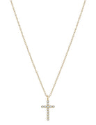 Claudia Gold Rhinestone Accent Cross Necklace - Be You Boutique