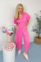 Lexy Bubblegum Front Pocket Jumpsuit - Be You Boutique