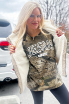 Jesus is King Long Sleeve Camo Tee [S~2x] - Be You Boutique