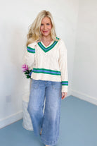 Jessie Cable Knit Chic Sweater Top - Be You Boutique