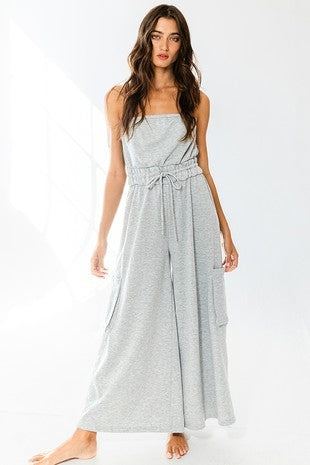 Orion Drawstring Off Shoulder Strapless Jumpsuit - Be You Boutique