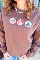 Christmas Cookies Embroidered Long Sleeve Graphic Sweatshirt - Be You Boutique