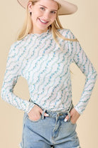 Whitney Floral High Neck Long Sleeve Top - Be You Boutique