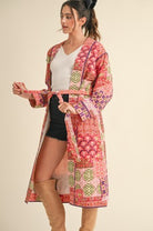 Jordan Patchwork Print Long Jacket - Be You Boutique