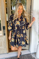 Grayson Floral Print V Neck Dress - Be You Boutique