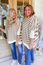 Michelle Stripe Mix Oversized Pullover Hoodie Top - Be You Boutique