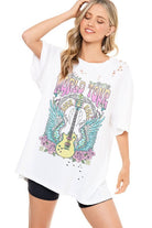 World Tour Rock & Roll Oversized Short Sleeve Graphic Tee - Be You Boutique