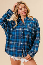 Kieth Frayed Edge Detail Vintage Plaid Shirt Top [S-3X] - Be You Boutique