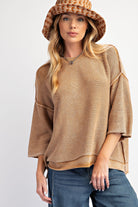 Laura Mineral Washed Knit Sweater Top - Be You Boutique