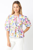 Susan Puff Sleeve Floral Top - Be You Boutique