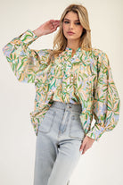 Amy Floral Printed Blouse Top - Be You Boutique