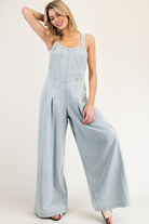 Danica Scoop Neck Denim Jumpsuit - Be You Boutique