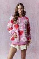 SPRING2025 LOVE 3D Embroidery Valentine Long Sleeve Sweater - Be You Boutique