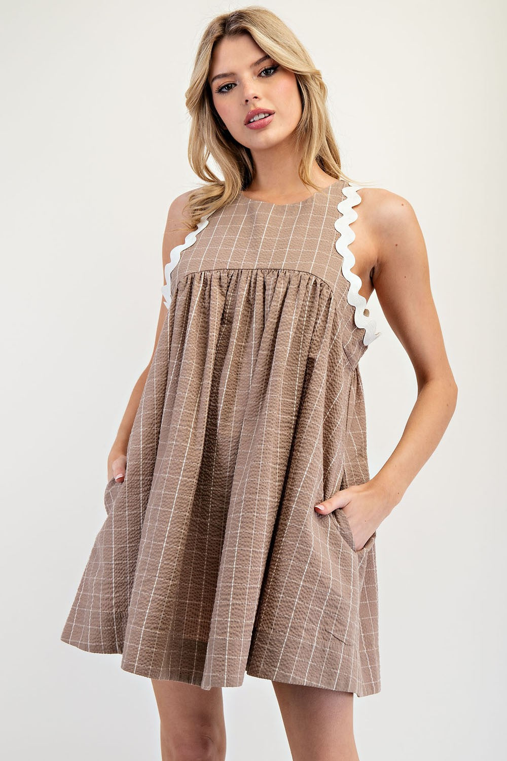 Olivia Plaid Sleeveless Dress - Be You Boutique