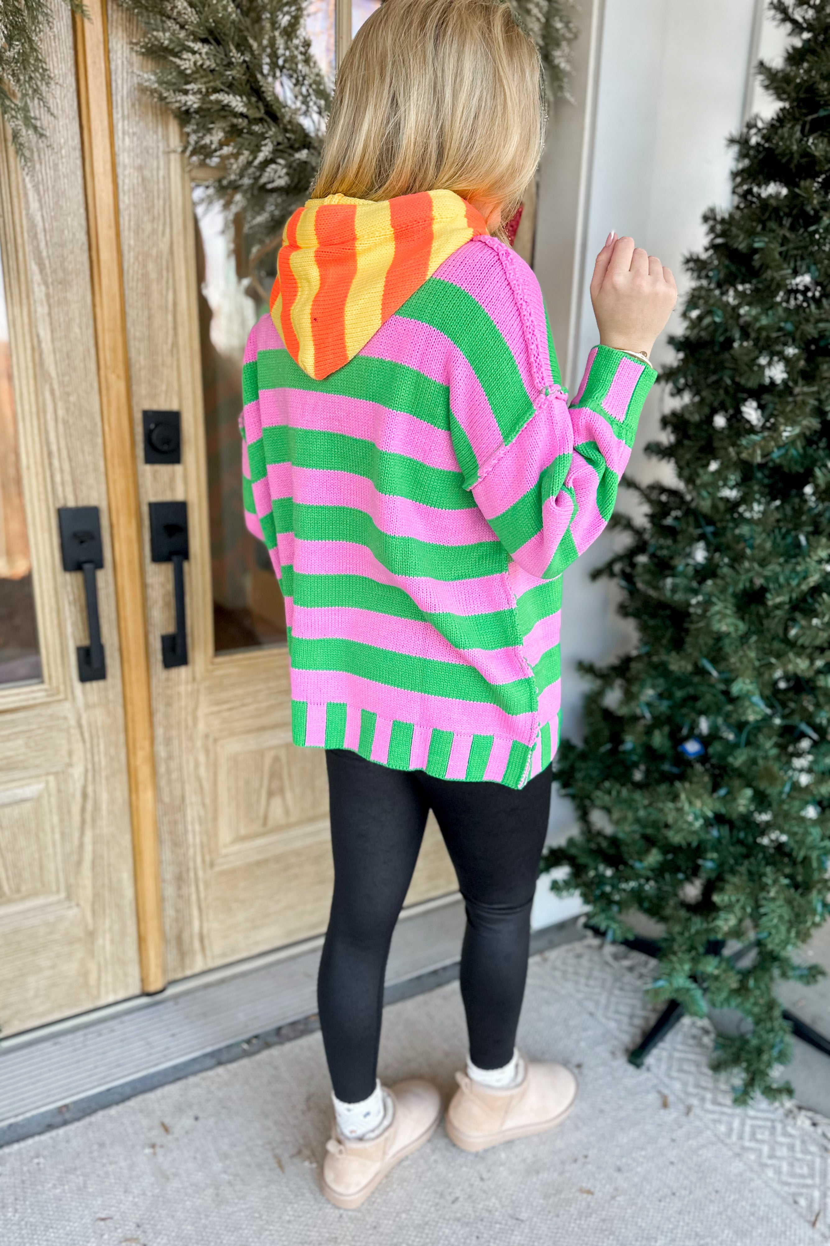 Candy Multi Stripe Long Sleeve Loose Fit Pullover - Be You Boutique