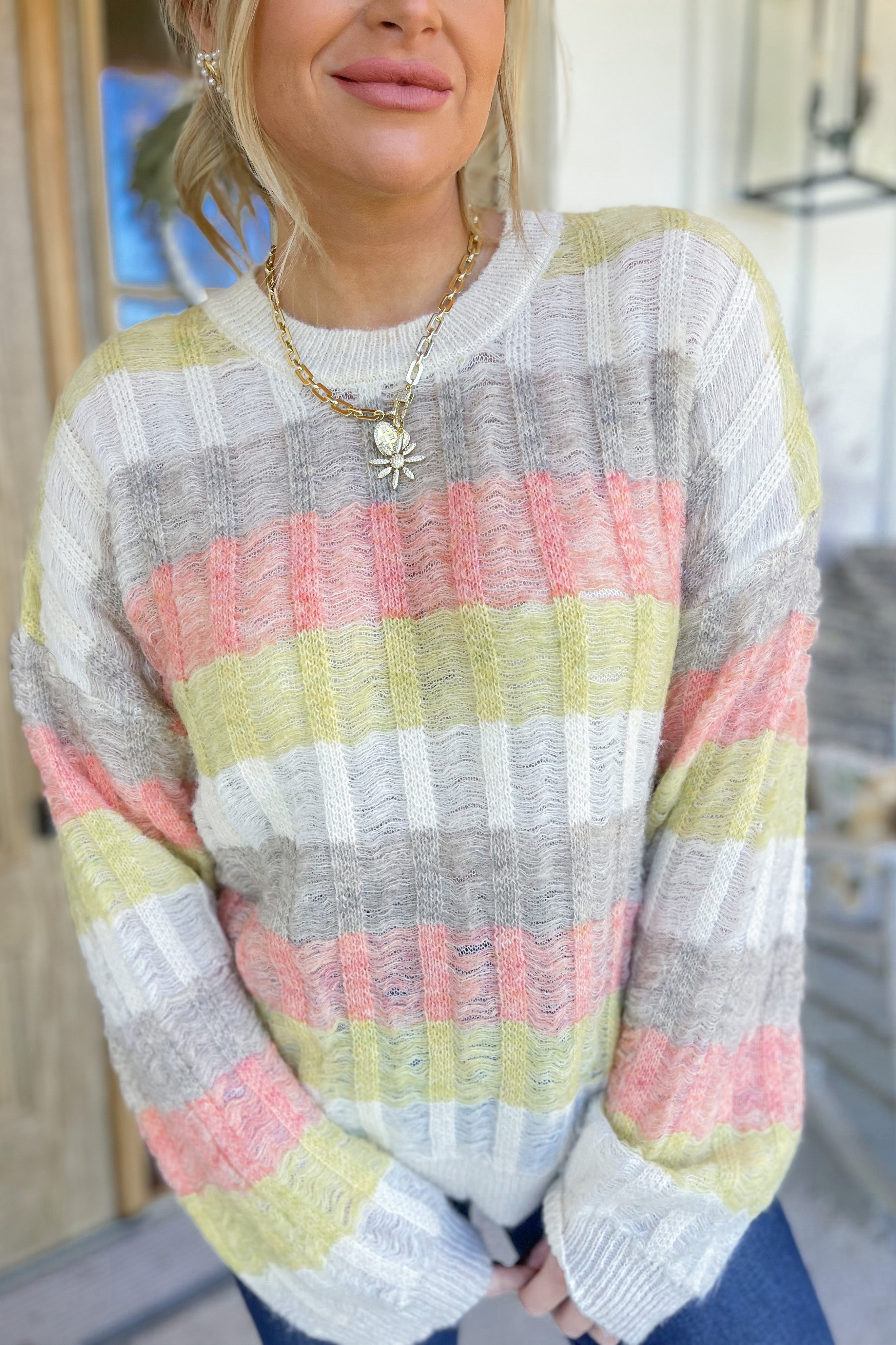 Oversized multi colored sweater hotsell