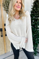 Candy Long Sleeve V Neck Knit Sweater Tunic - Be You Boutique