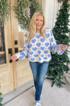 Rosie Textured Heart Pattern Loose Fit Sweaters - Be You Boutique