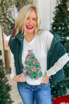 Christmas Tree Bow Long Sleeve Graphic Tee - Be You Boutique