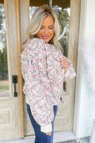 Jasper Floral Print Long Sleeve Zip Up Jacket - Be You Boutique