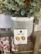 Georgie Gold Textured Knot Pearl Stud Earrings - Be You Boutique