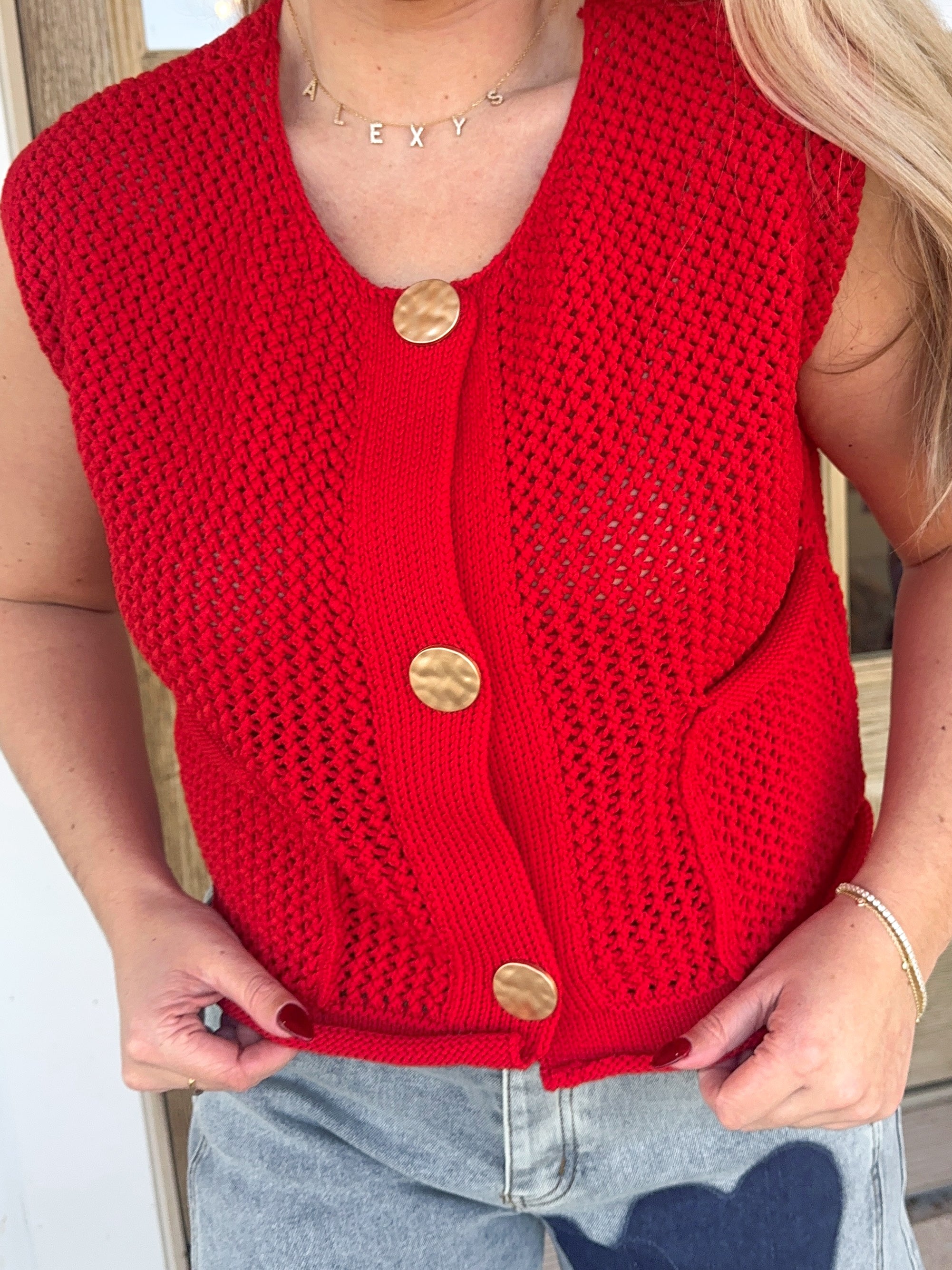 Alice Chunky Knit Sweater Vest Top - Be You Boutique