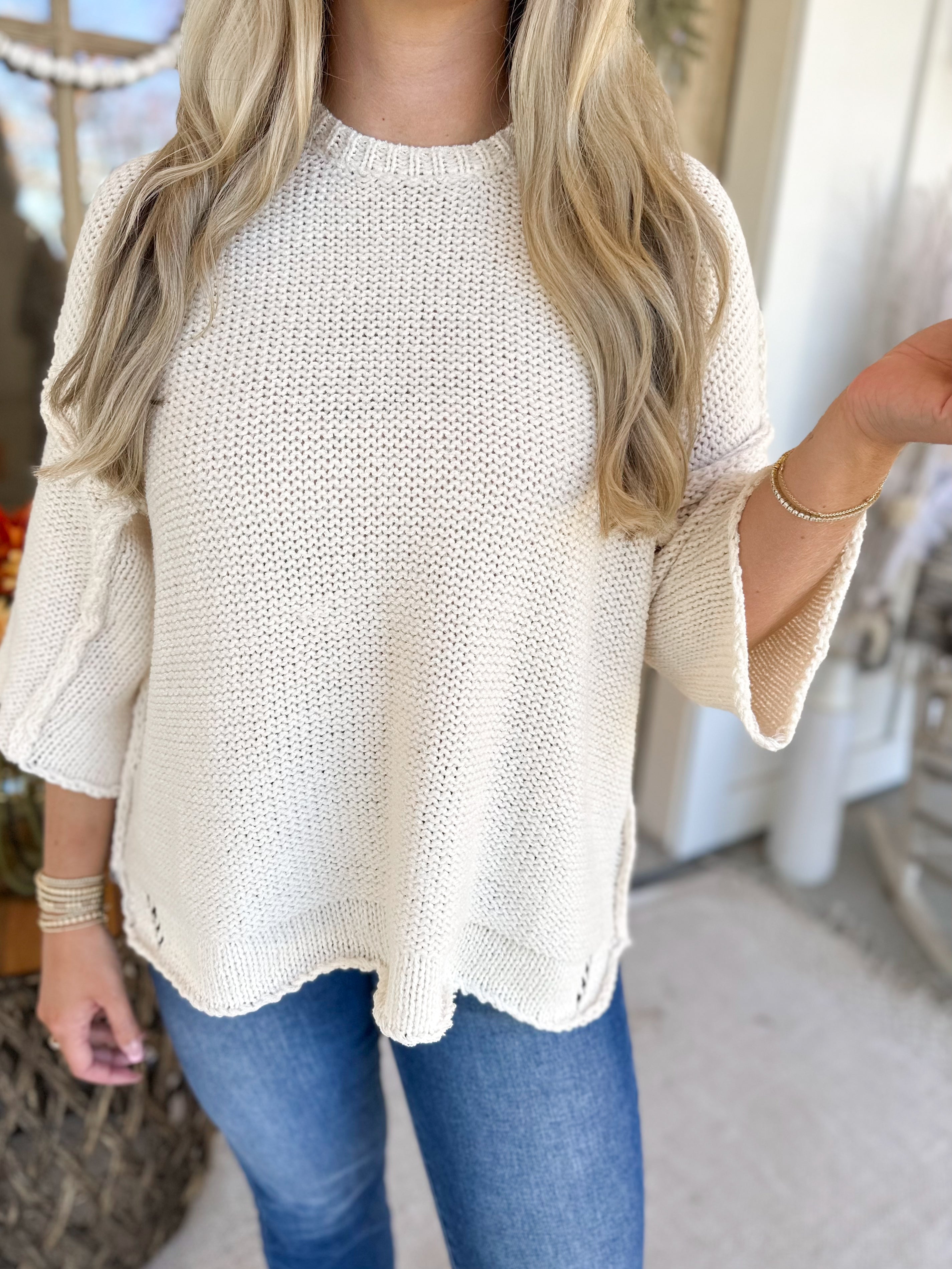 Kori Half Sleeve Inside Out Lightweight Sweater Top  *FINAL SALE* - Be You Boutique