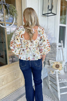 Molly Floral Print Balloon Sleeve Peplum Top - Be You Boutique