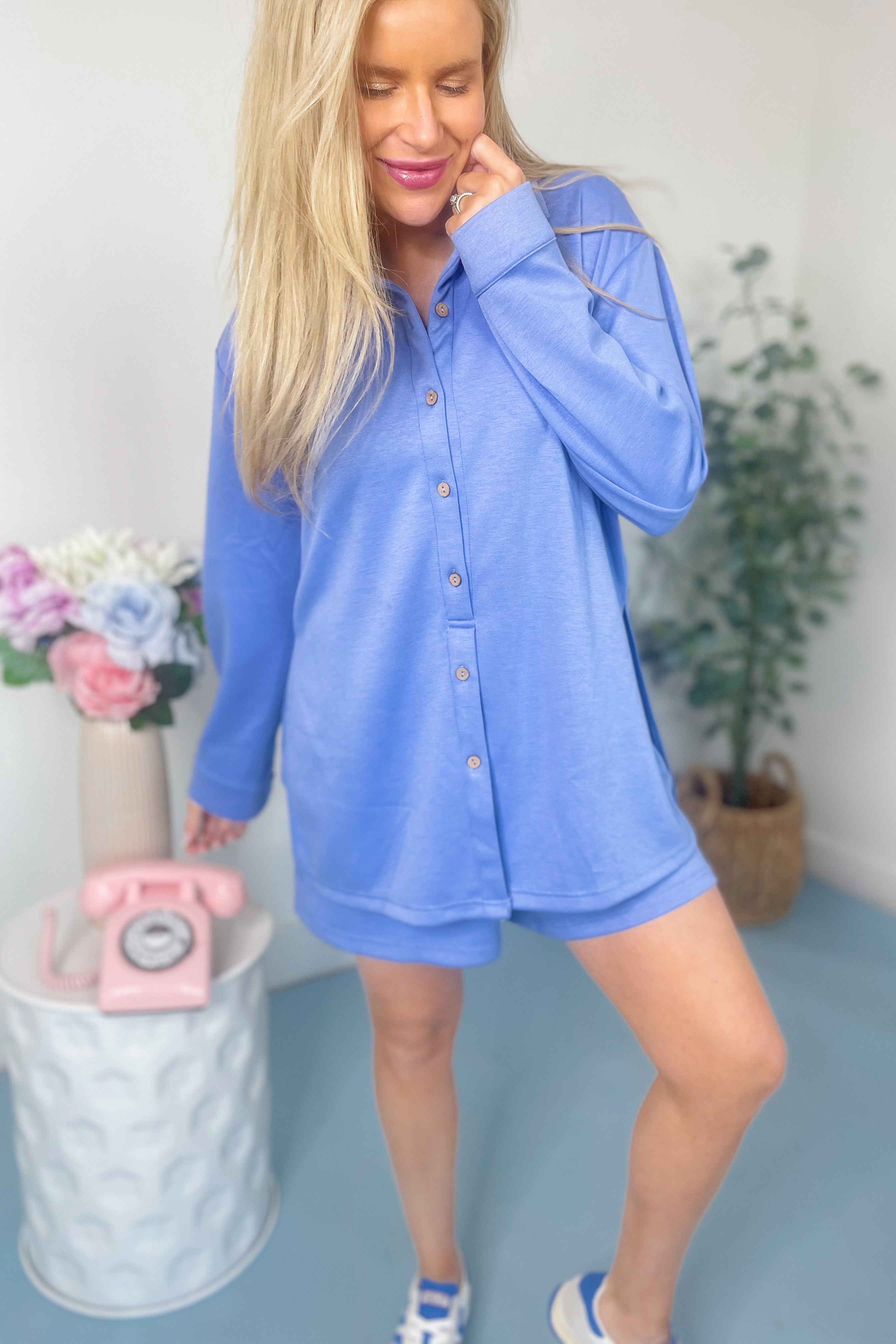 Lindsey Button Down Romper - Be You Boutique