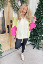 Malia Oversized Color Block Hoodie Top - Be You Boutique