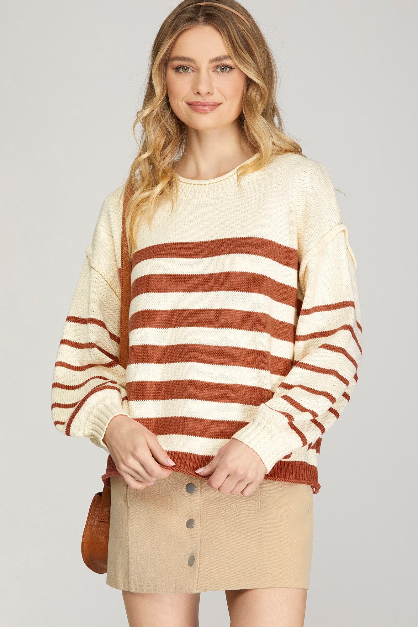 Scott Long Sleeve Striped Sweater Top - Be You Boutique