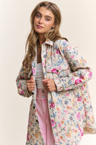 Penn Floral Quilted Oversized Button Down Jacket [S-3X] - Be You Boutique