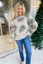 Caroline Floral Pattern Relaxed Fit Long Sleeve Sweater - Be You Boutique