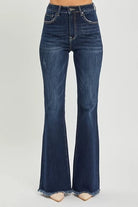 Risen Manhattan High Rise Vintage Flare Frayed Hem Jeans - Be You Boutique