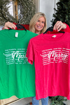 Holiday Merry Words Short Sleeve Graphic Tee (2 colors) - Be You Boutique